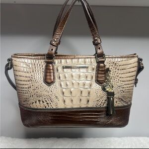 Brahmin Mini Asher Riesling Tri-Color Leather Tote